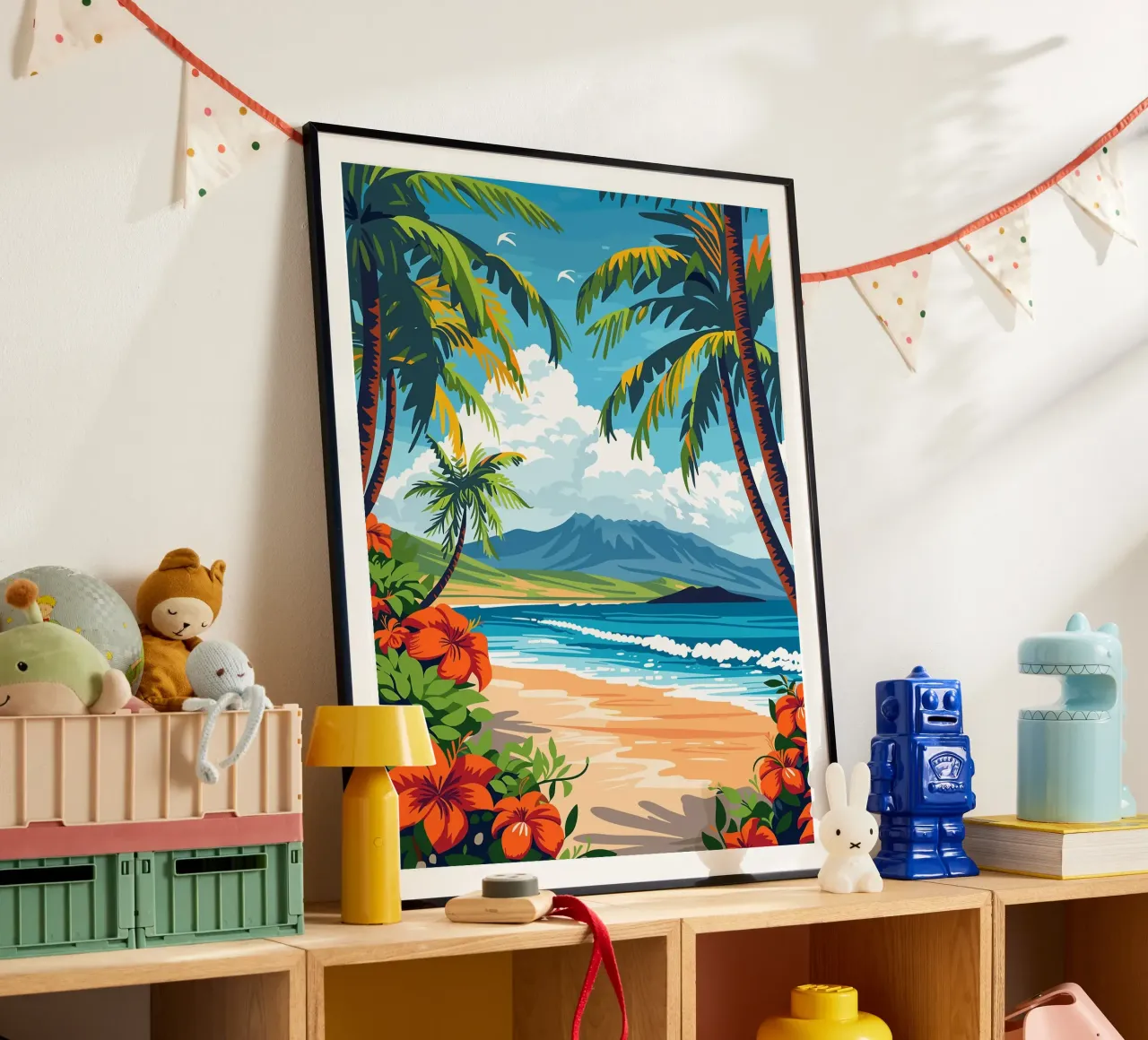 Isola di Maui, Hawaii poster con telaio in alluminio da Leon B Feierabend
