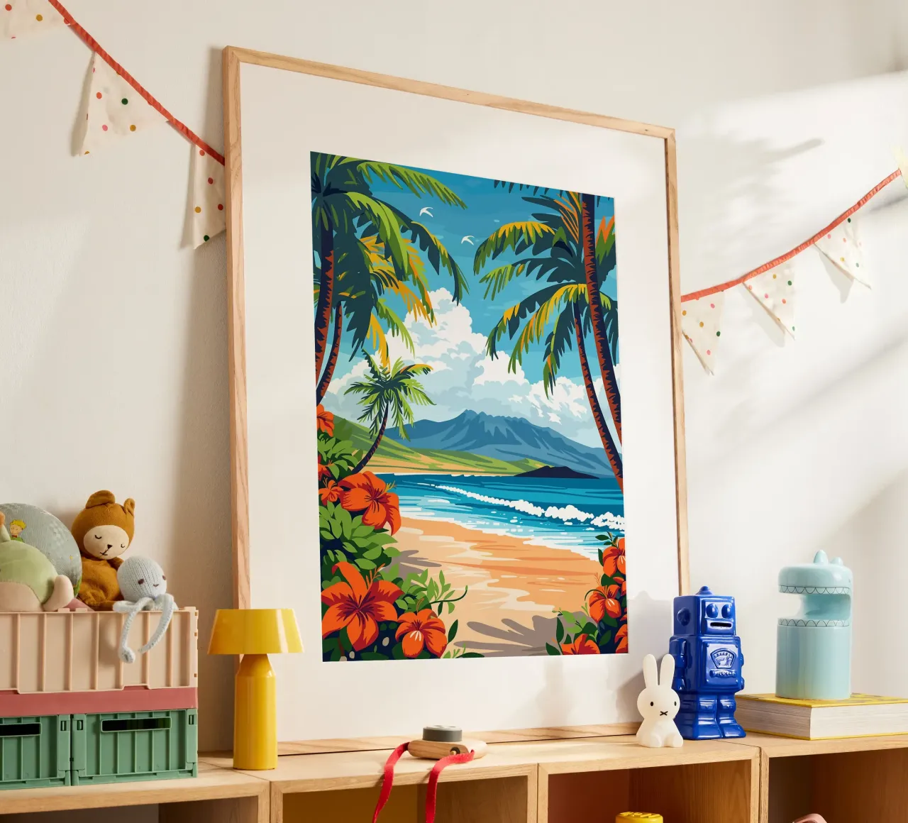 Isola di Maui, Hawaii poster con telaio in alluminio da Leon B Feierabend