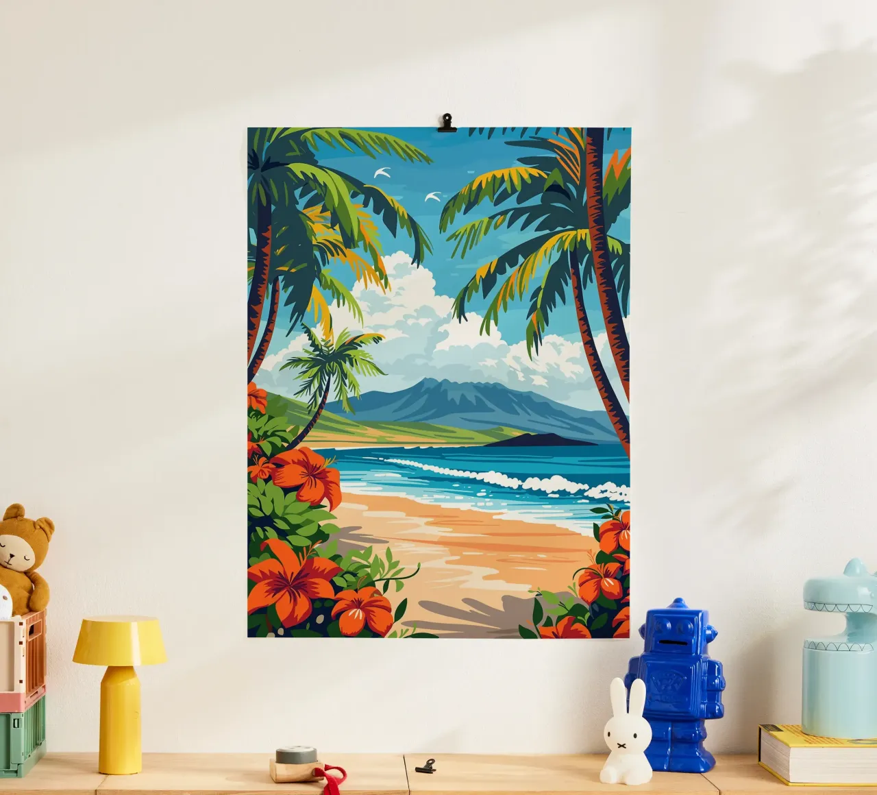 Isola di Maui, Hawaii poster con telaio in alluminio da Leon B Feierabend