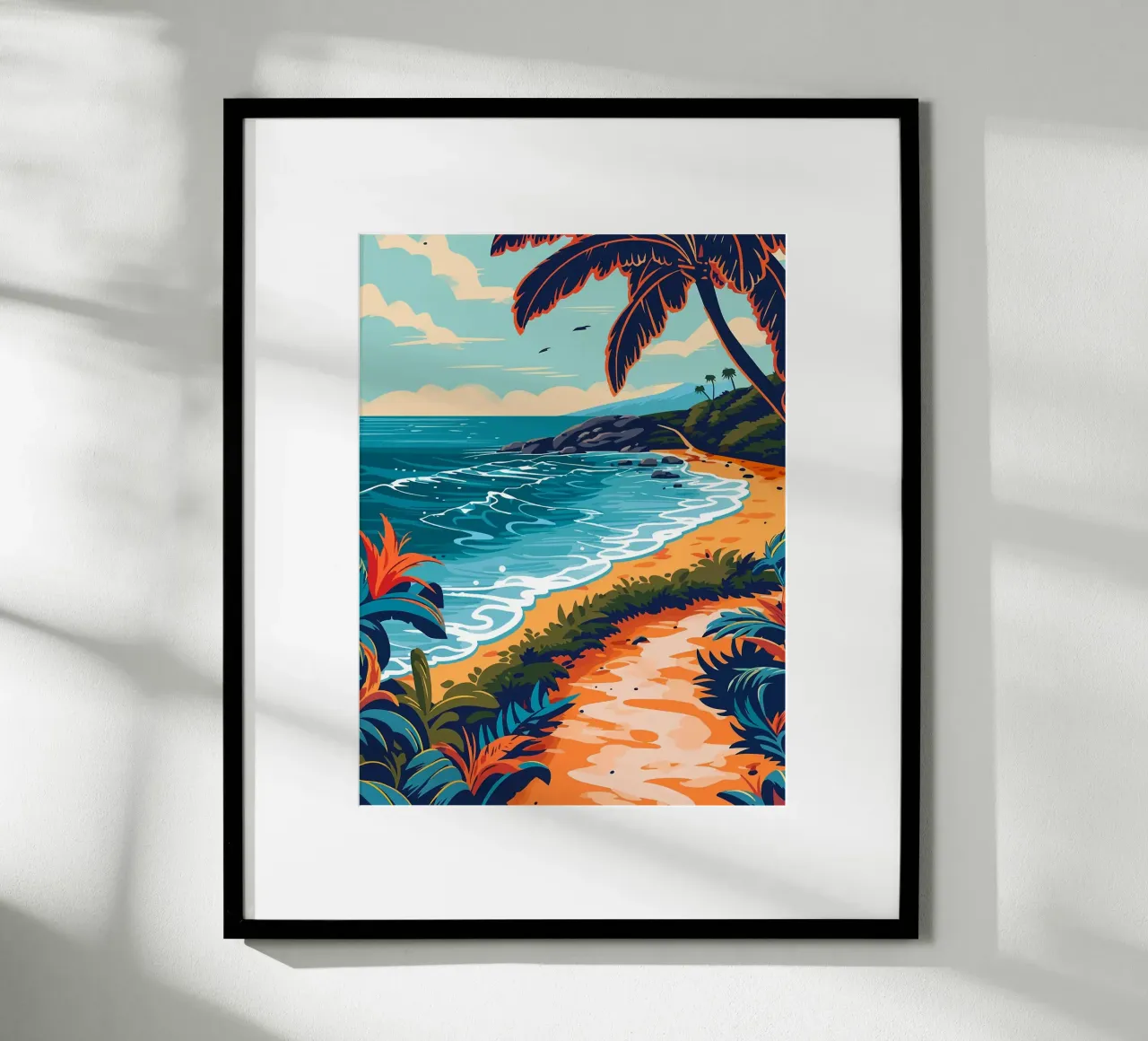 Sentiero della spiaggia tropicale poster da Leon B Feierabend