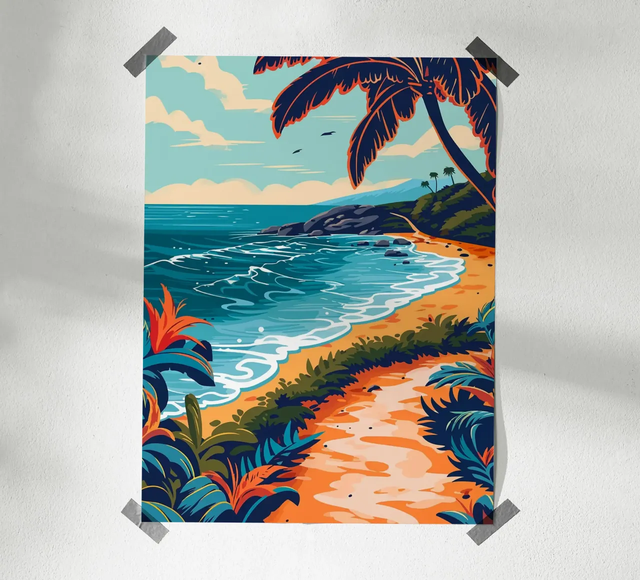 Sentiero della spiaggia tropicale poster da Leon B Feierabend