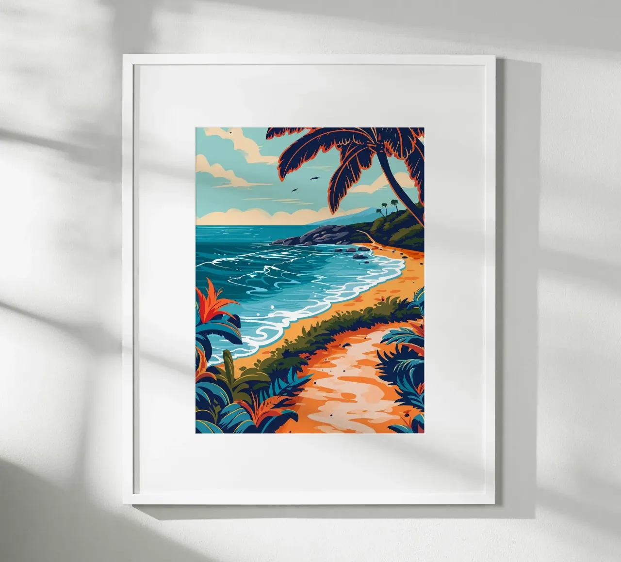 Sentiero della spiaggia tropicale poster da Leon B Feierabend