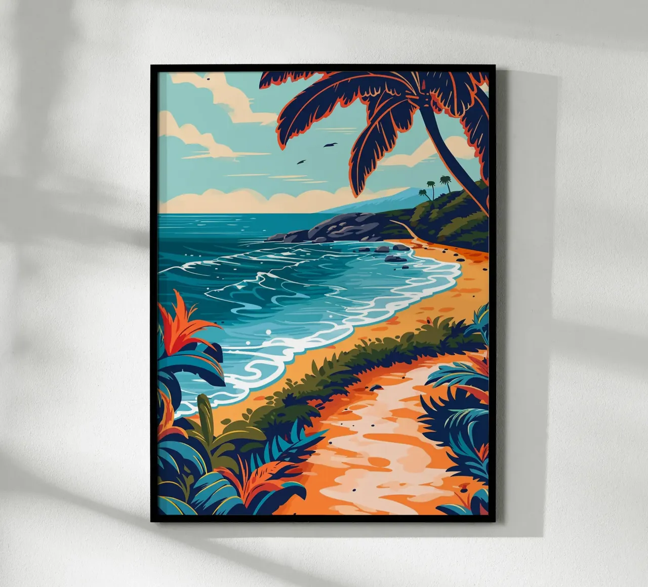 Sentiero della spiaggia tropicale poster da Leon B Feierabend