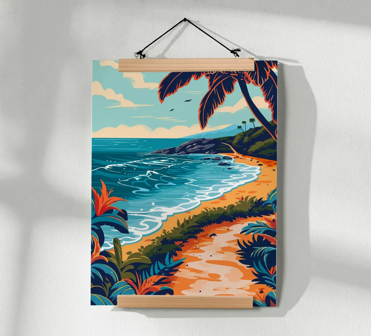 Sentiero della spiaggia tropicale poster da Leon B Feierabend