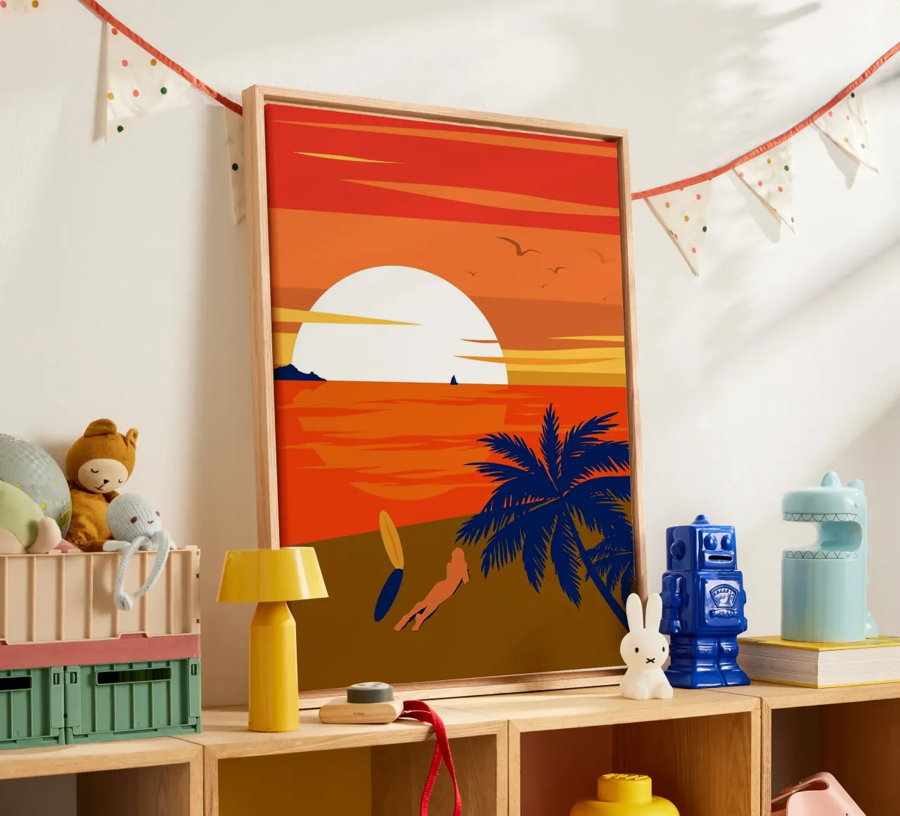 La Plage Minimal Art canvas met Baklijst van Leon B Feierabend