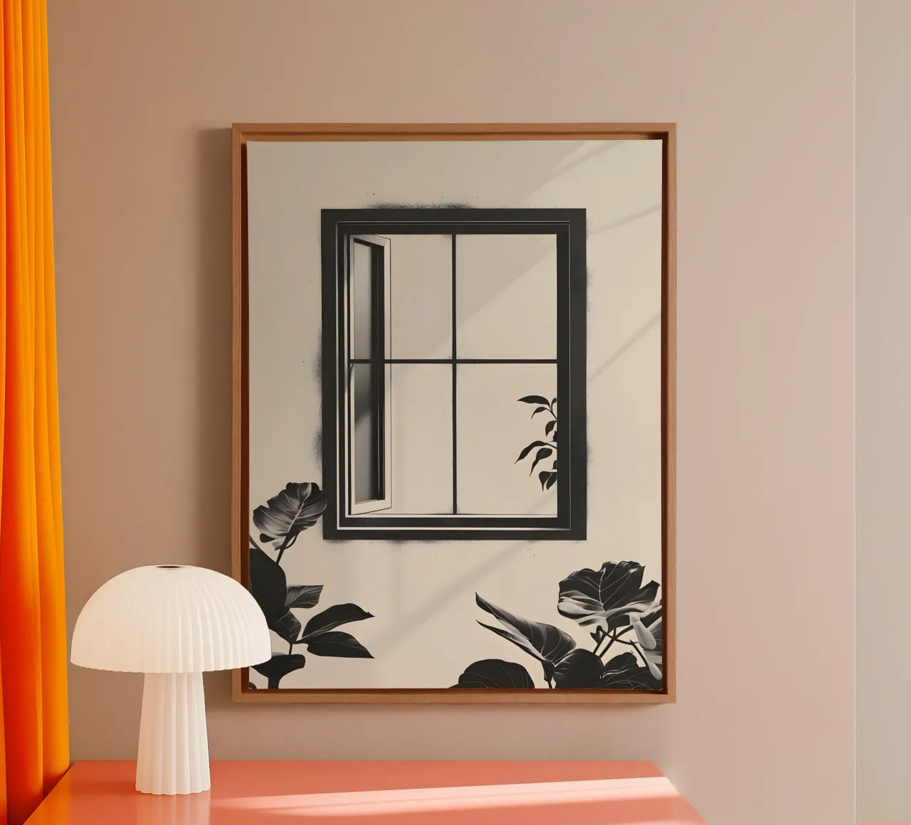 Window Frame canvas with Floater frame by The Green Room