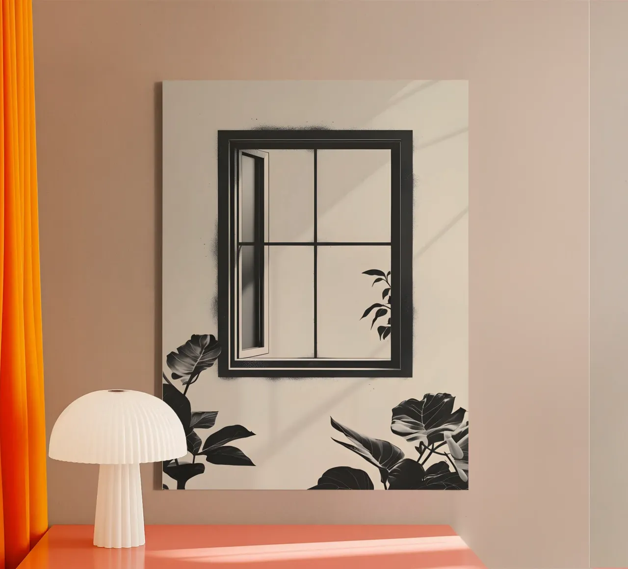 Window Frame canvas with Floater frame by The Green Room