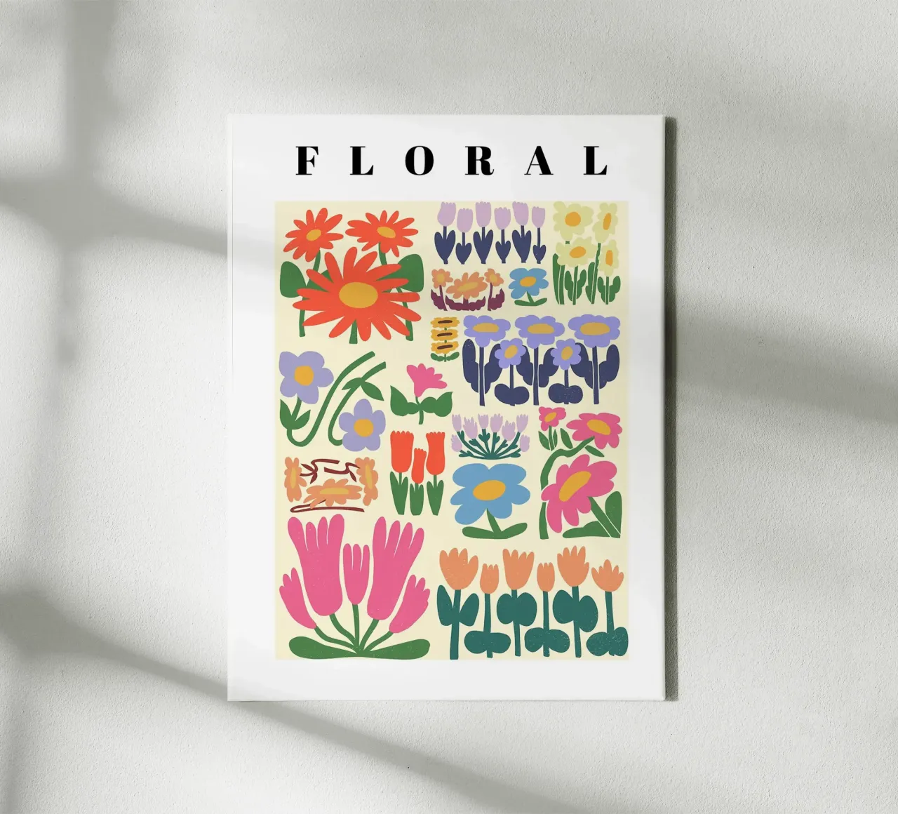 Floral Pattern Print canvas with Floater frame by Leonard R Sadler