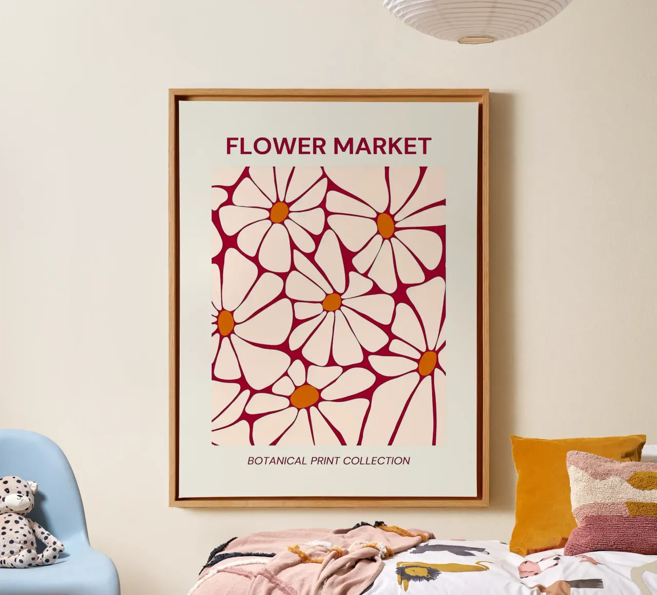 Stampa botanica del mercato dei fiori tela con Cornice a cassetta da Leonard R Sadler