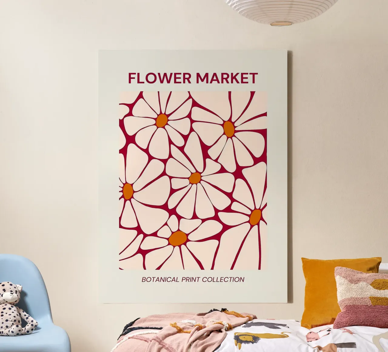 Stampa botanica del mercato dei fiori tela con Cornice a cassetta da Leonard R Sadler