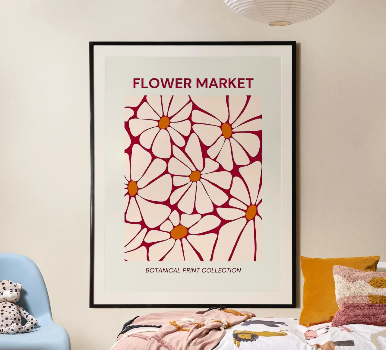 Stampa botanica del mercato dei fiori poster con telaio in plastica da Leonard R Sadler
