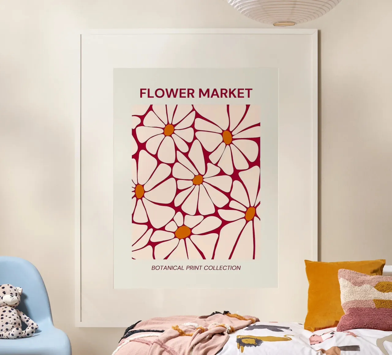Stampa botanica del mercato dei fiori poster con telaio in plastica da Leonard R Sadler