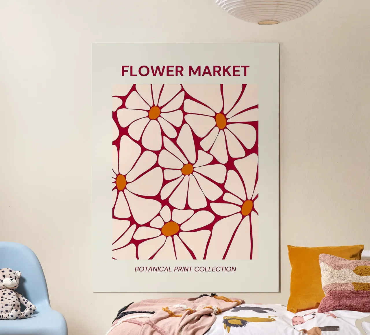 Stampa botanica del mercato dei fiori poster con telaio in plastica da Leonard R Sadler