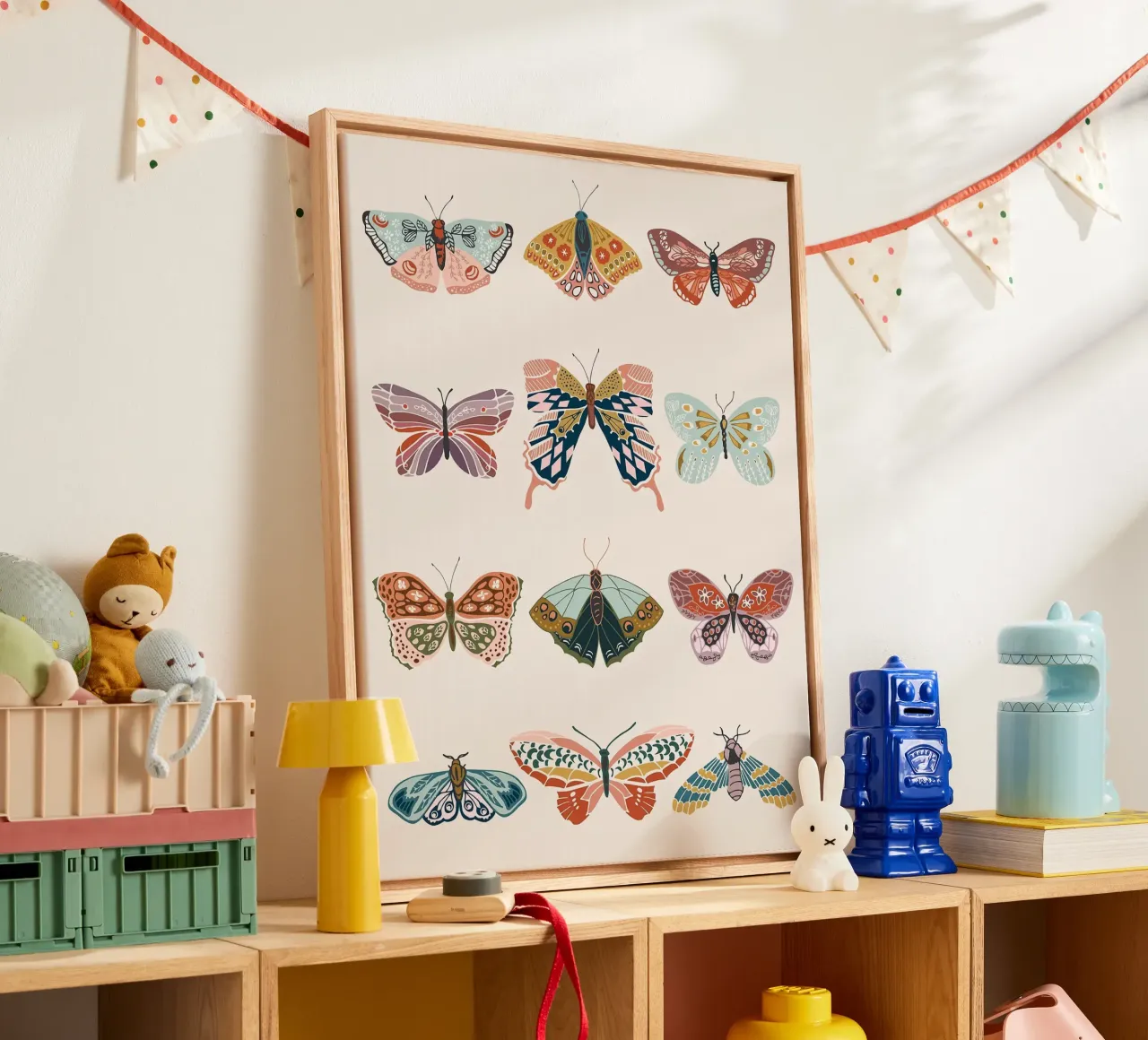 Decorative Butterfly and Moth Illustration canvas with Floater frame by Leonard R Sadler