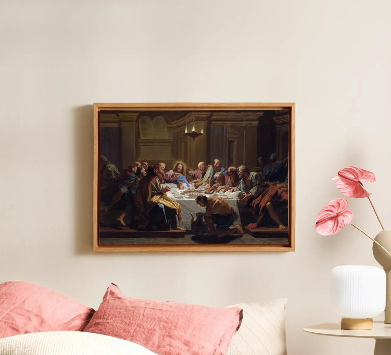 Last Supper 1704 canvas met Baklijst van apoloprints