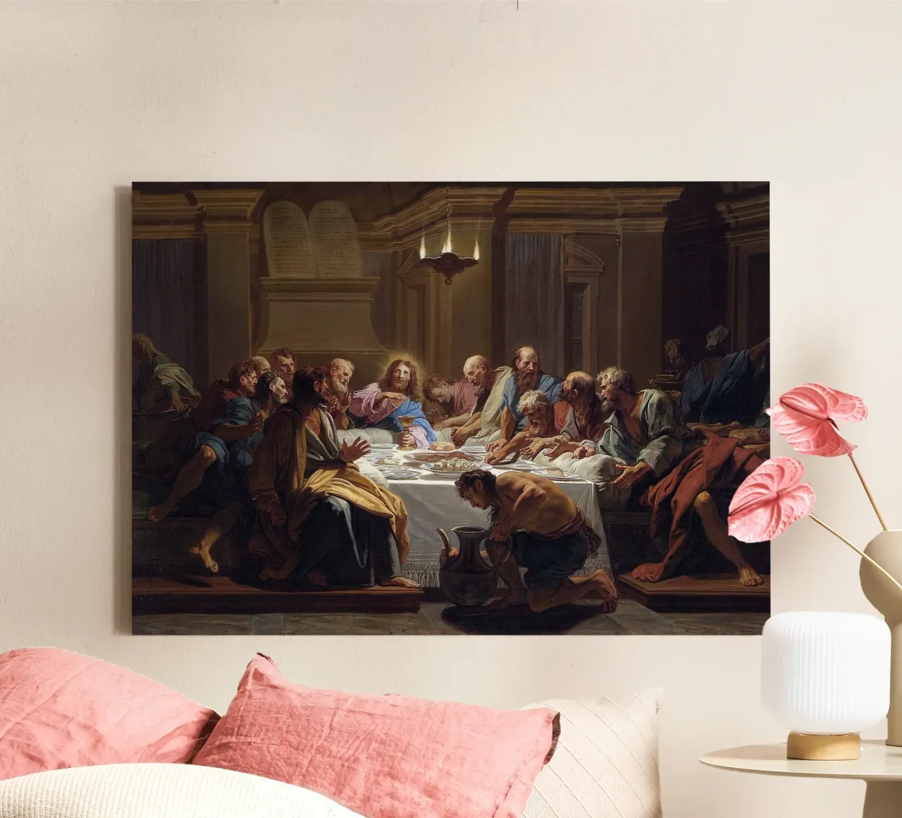 Last Supper 1704 canvas met Baklijst van apoloprints