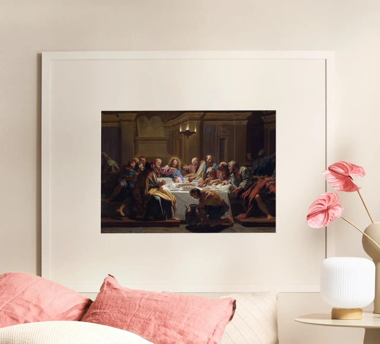 Last Supper 1704 poster con telaio in plastica da apoloprints