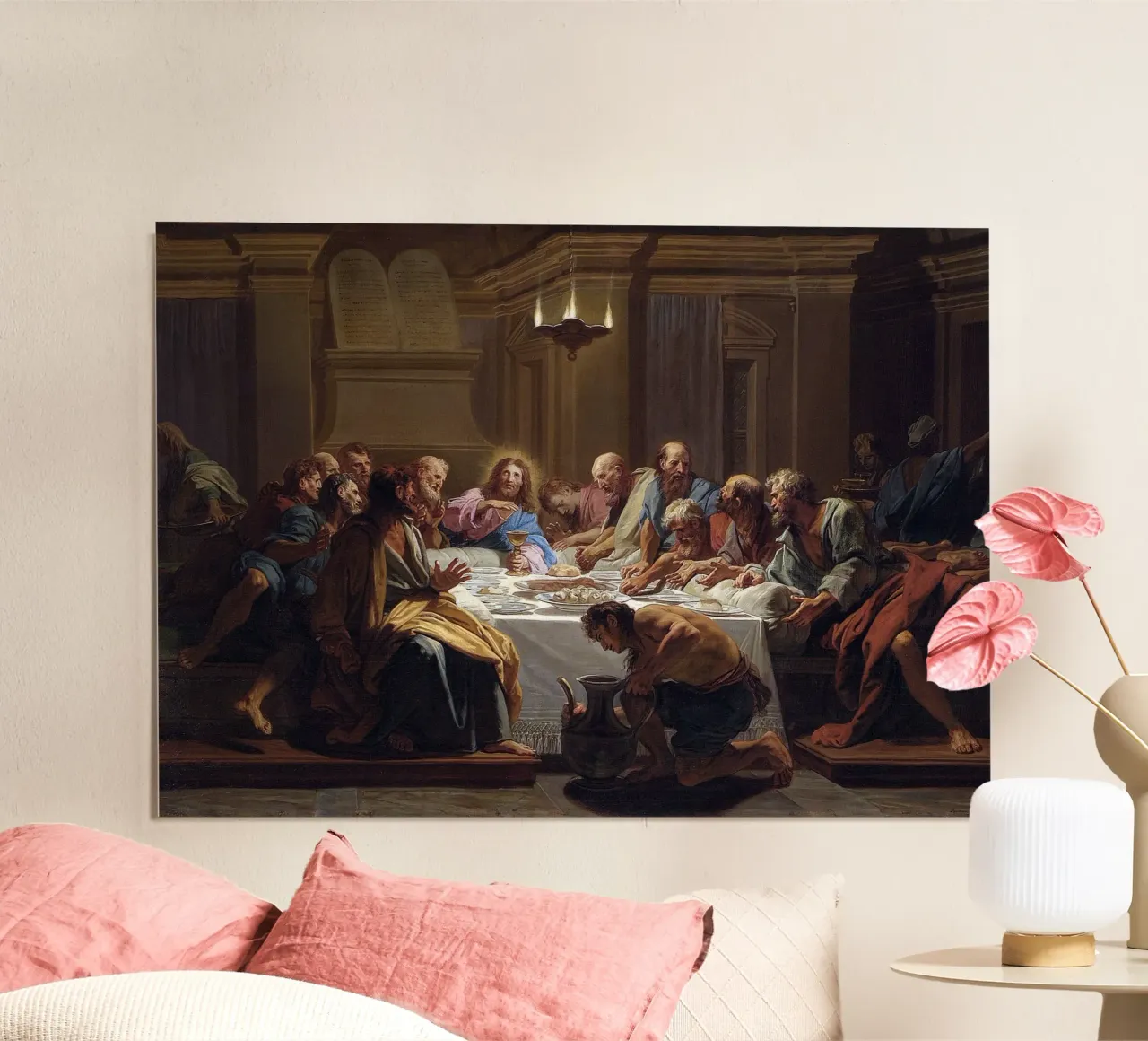 Last Supper 1704 poster con telaio in plastica da apoloprints