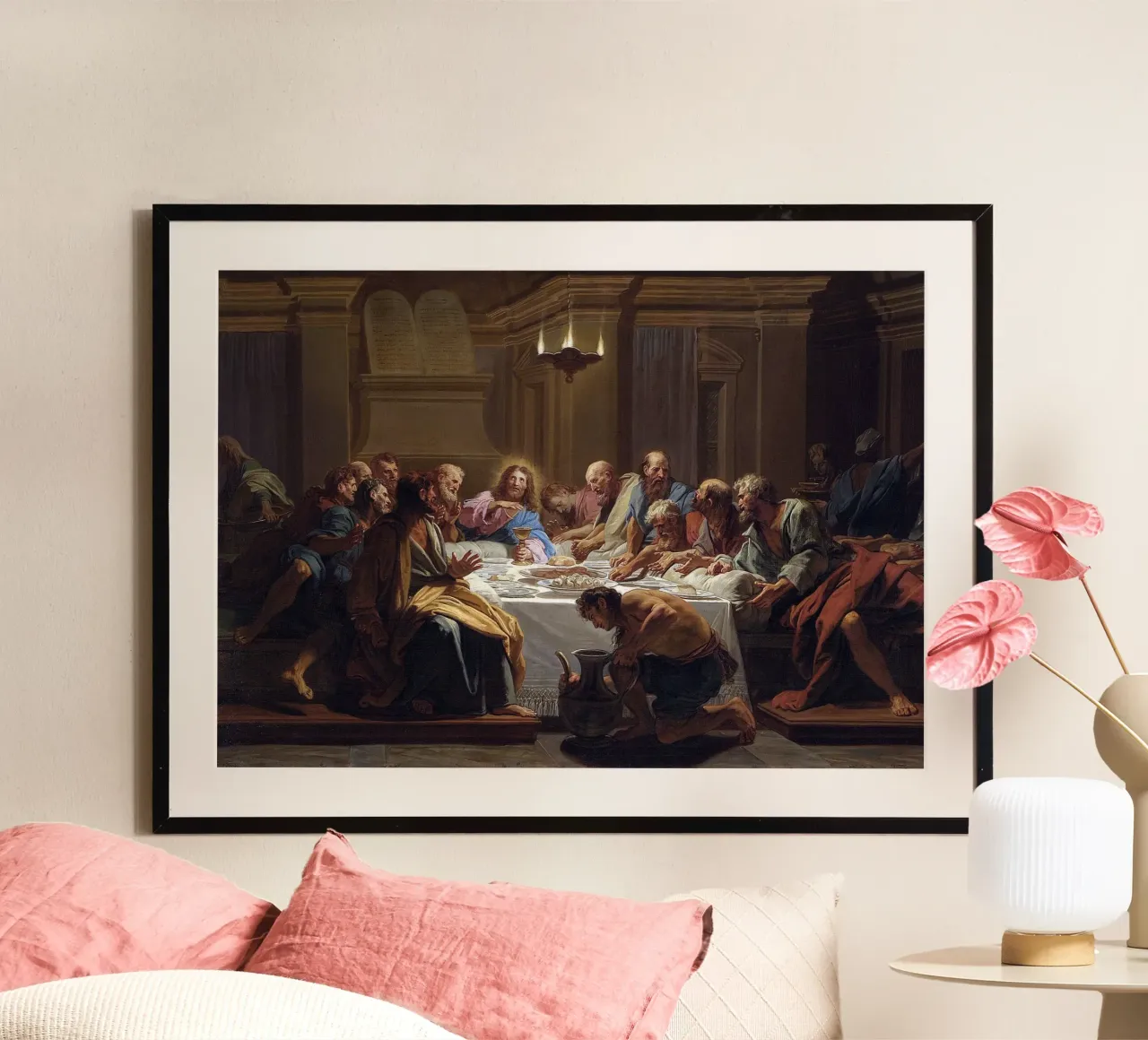 Last Supper 1704 poster con telaio in plastica da apoloprints