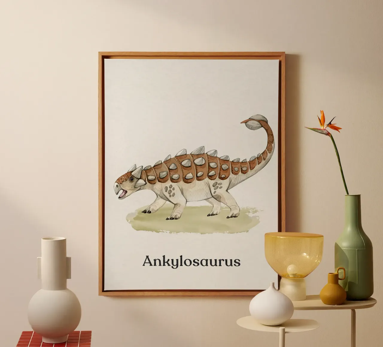 Anquilosaurio lienzo con Marco flotante de Eldon S Kiser