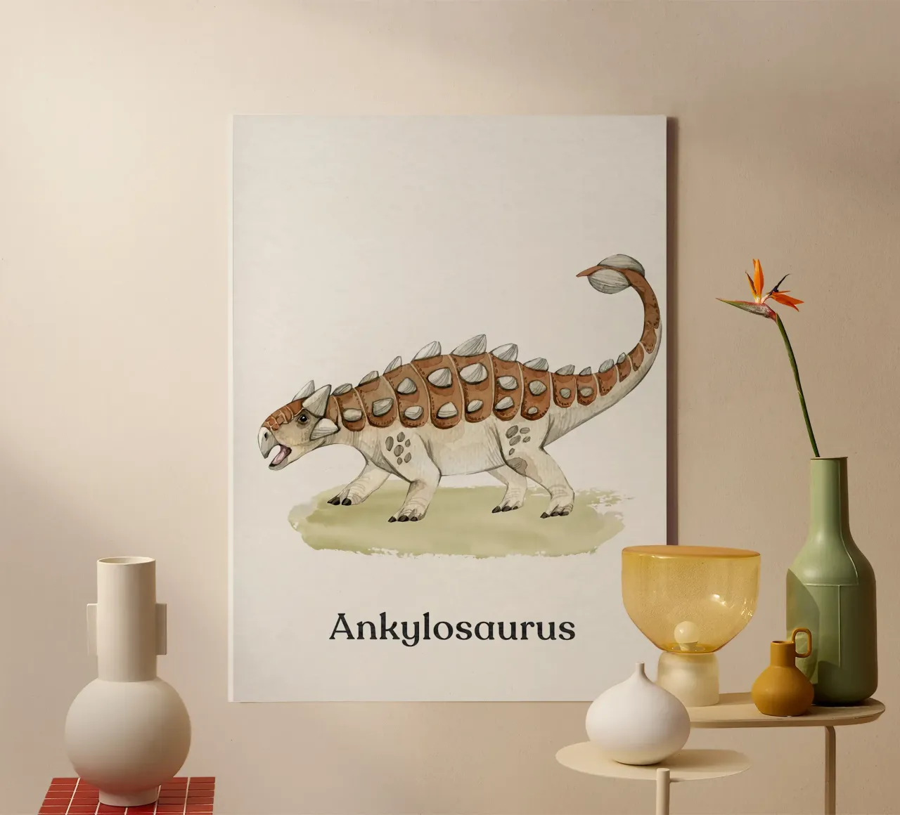 Anquilosaurio lienzo con Marco flotante de Eldon S Kiser