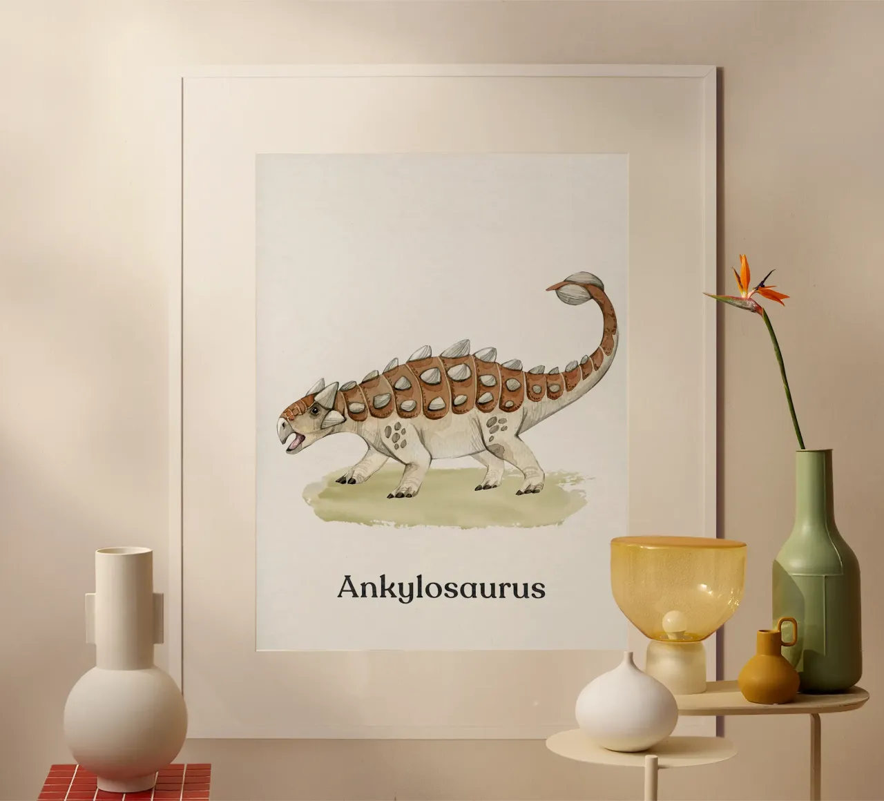 Anchilosauro poster con telaio in legno da Eldon S Kiser