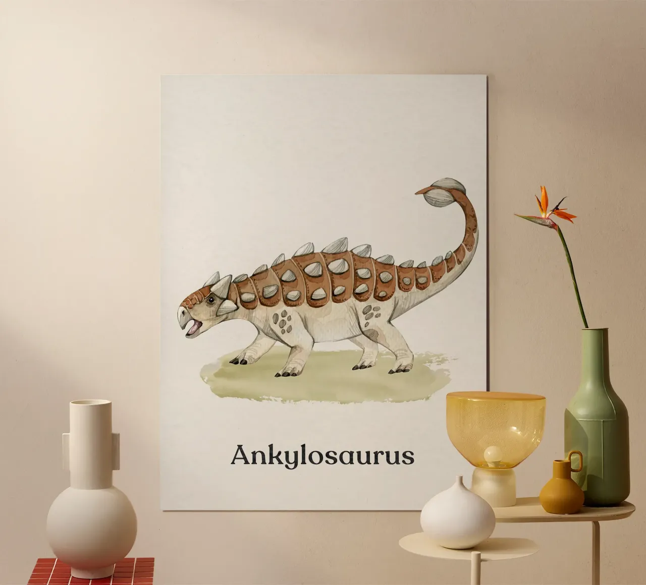 Anchilosauro poster con telaio in legno da Eldon S Kiser