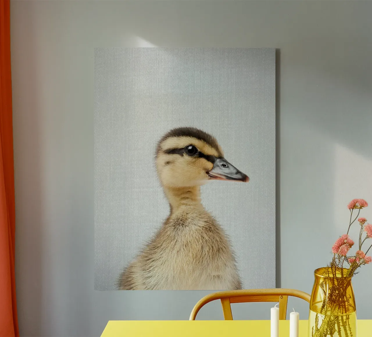 Duckling Colorful canvas with Floater frame by Eldon S Kiser