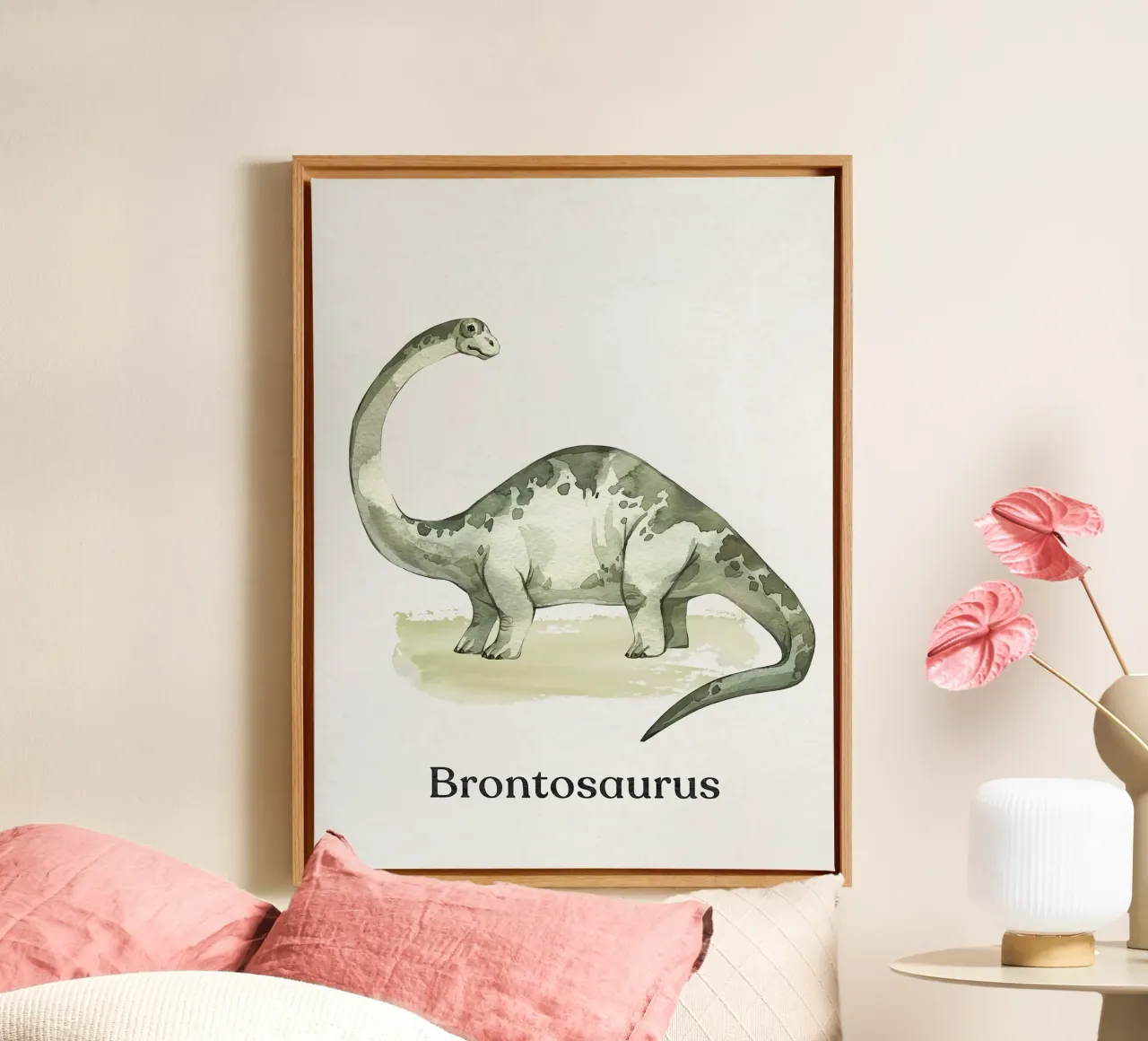 Brontosauro tela con Cornice a cassetta da Eldon S Kiser