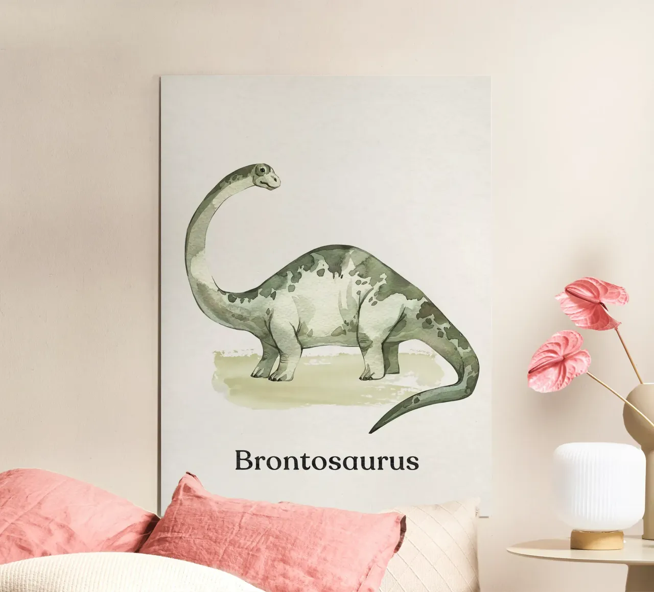 Brontosauro poster con telaio in legno da Eldon S Kiser