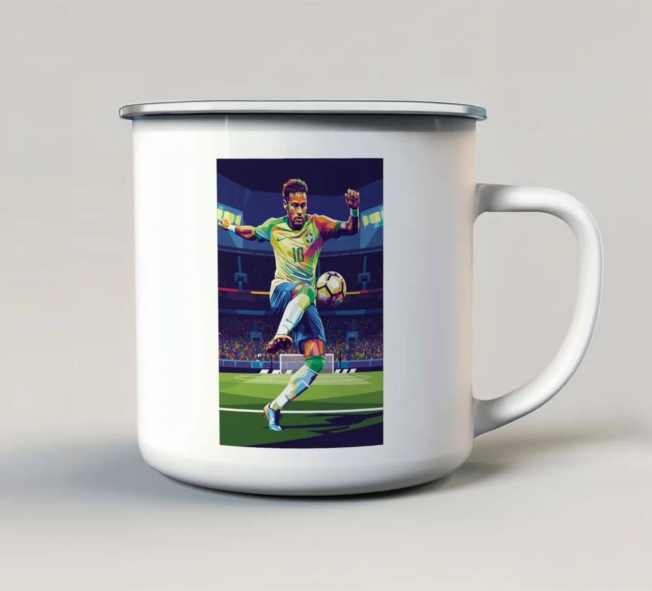 Neymar controlla la palla tazza in smalto da Hantamrata