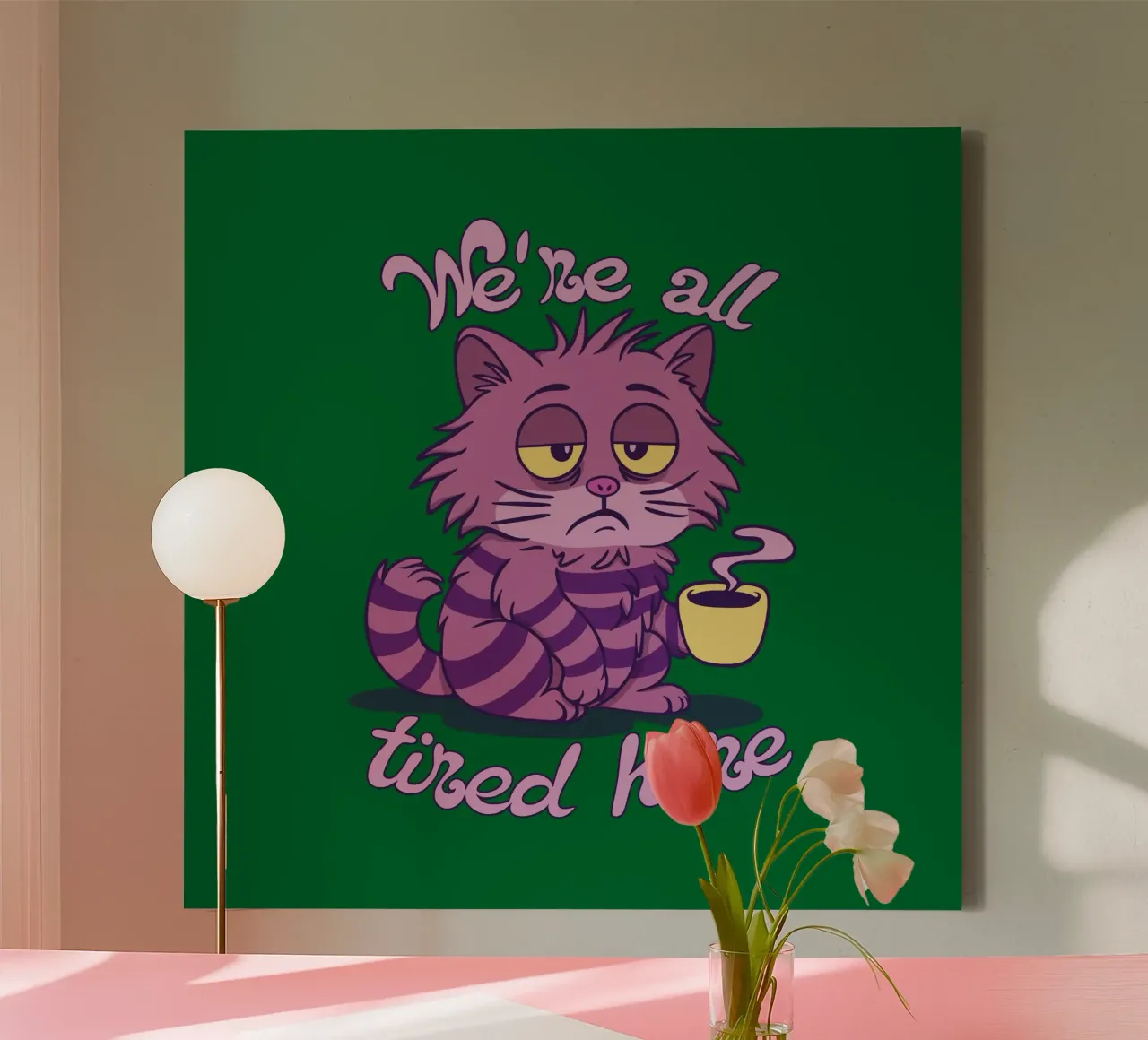 Wir sind hier alle müde Leinwand mit Schattenfugenrahmen von Loobs