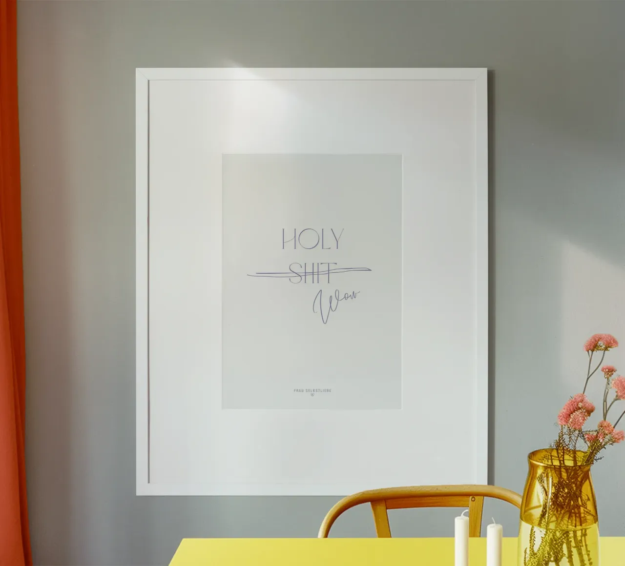 Holy WOW poster con telaio in plastica da Frau Selbstliebe