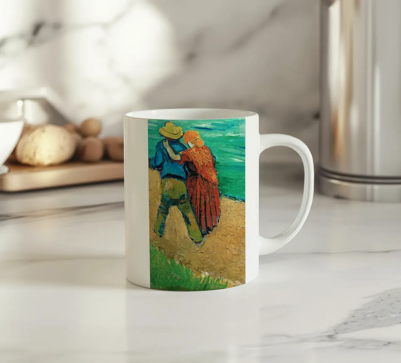 Van Gogh - Two Lovers in Arles (Fragment) tazza in ceramica da apoloprints