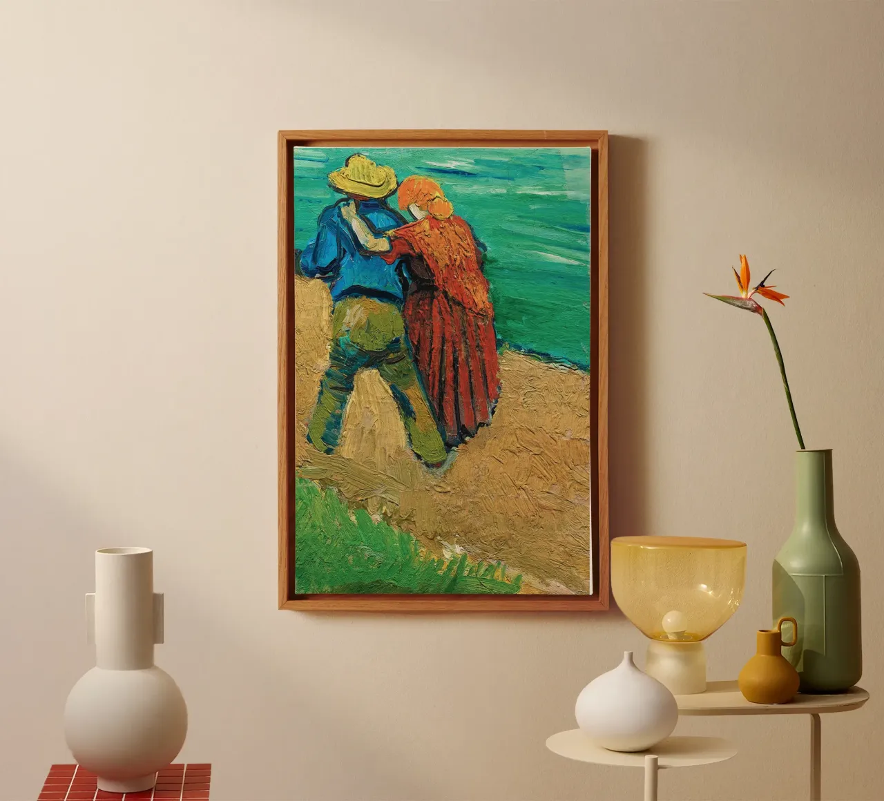 Van Gogh - Two Lovers in Arles (Fragment) tela con Cornice a cassetta da apoloprints