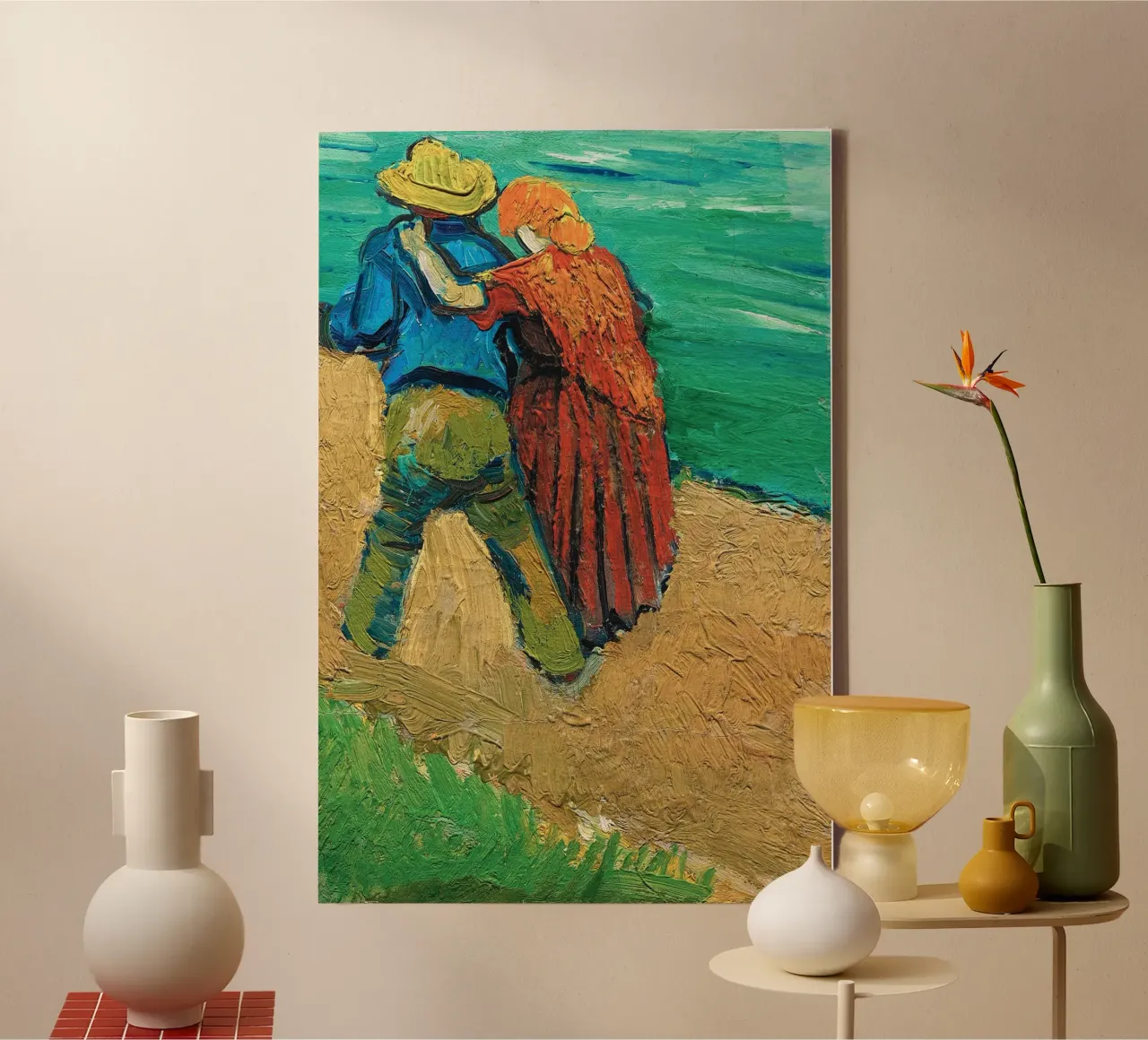 Van Gogh - Two Lovers in Arles (Fragment) tela con Cornice a cassetta da apoloprints