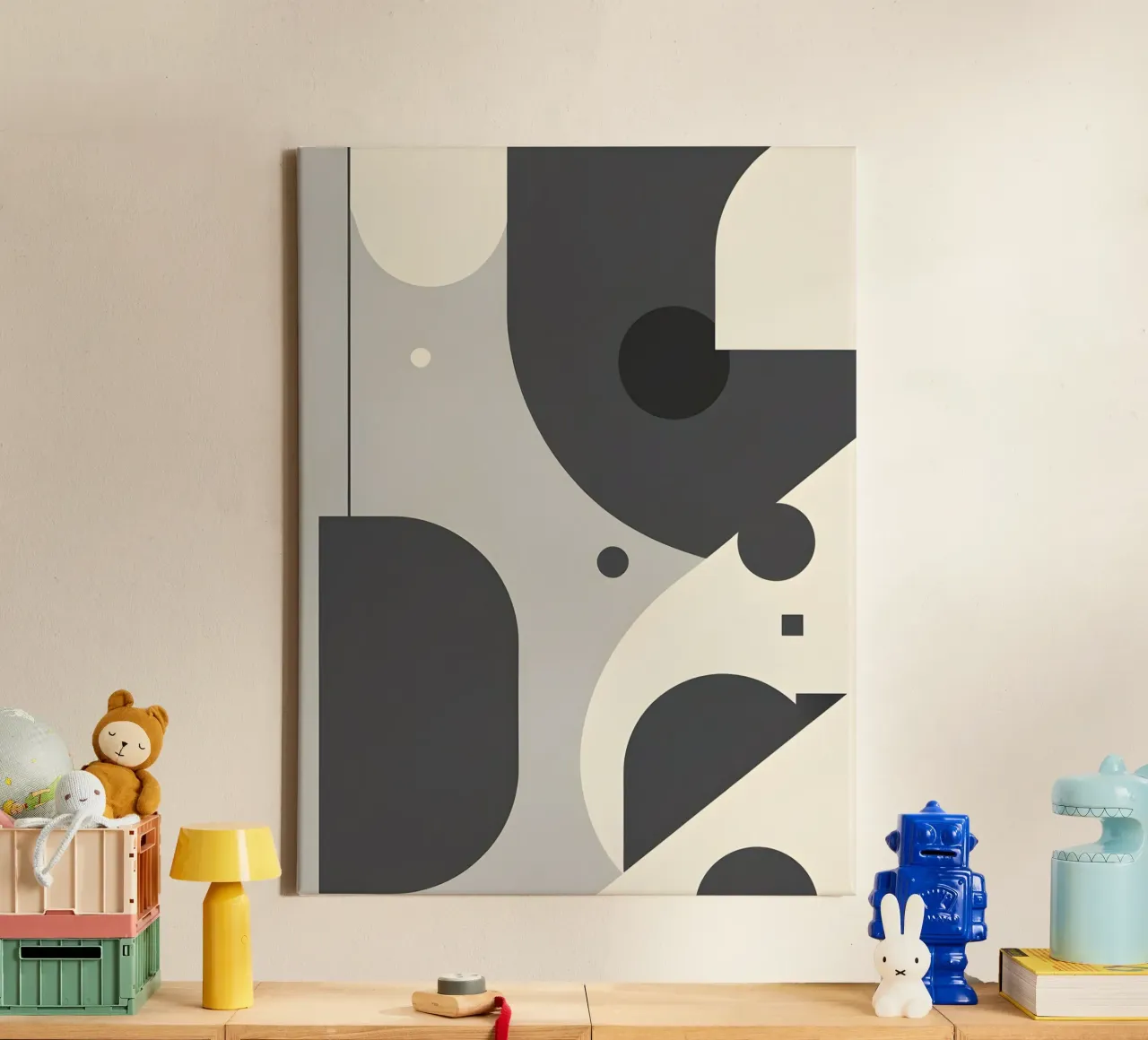 Monochrome Elegance canvas with Floater frame by The Green Room