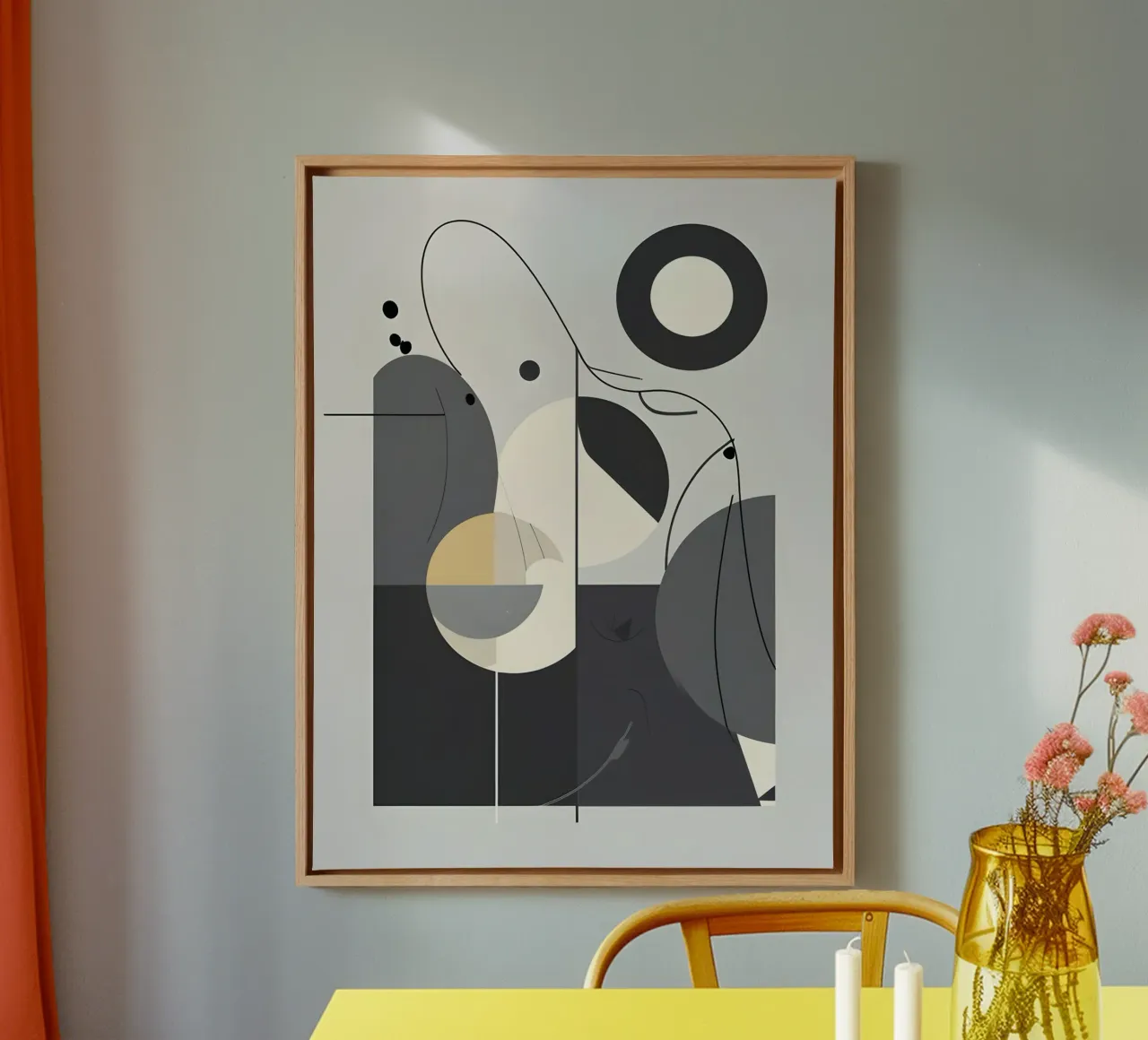 Monochrome elegantie canvas met Baklijst van The Green Room