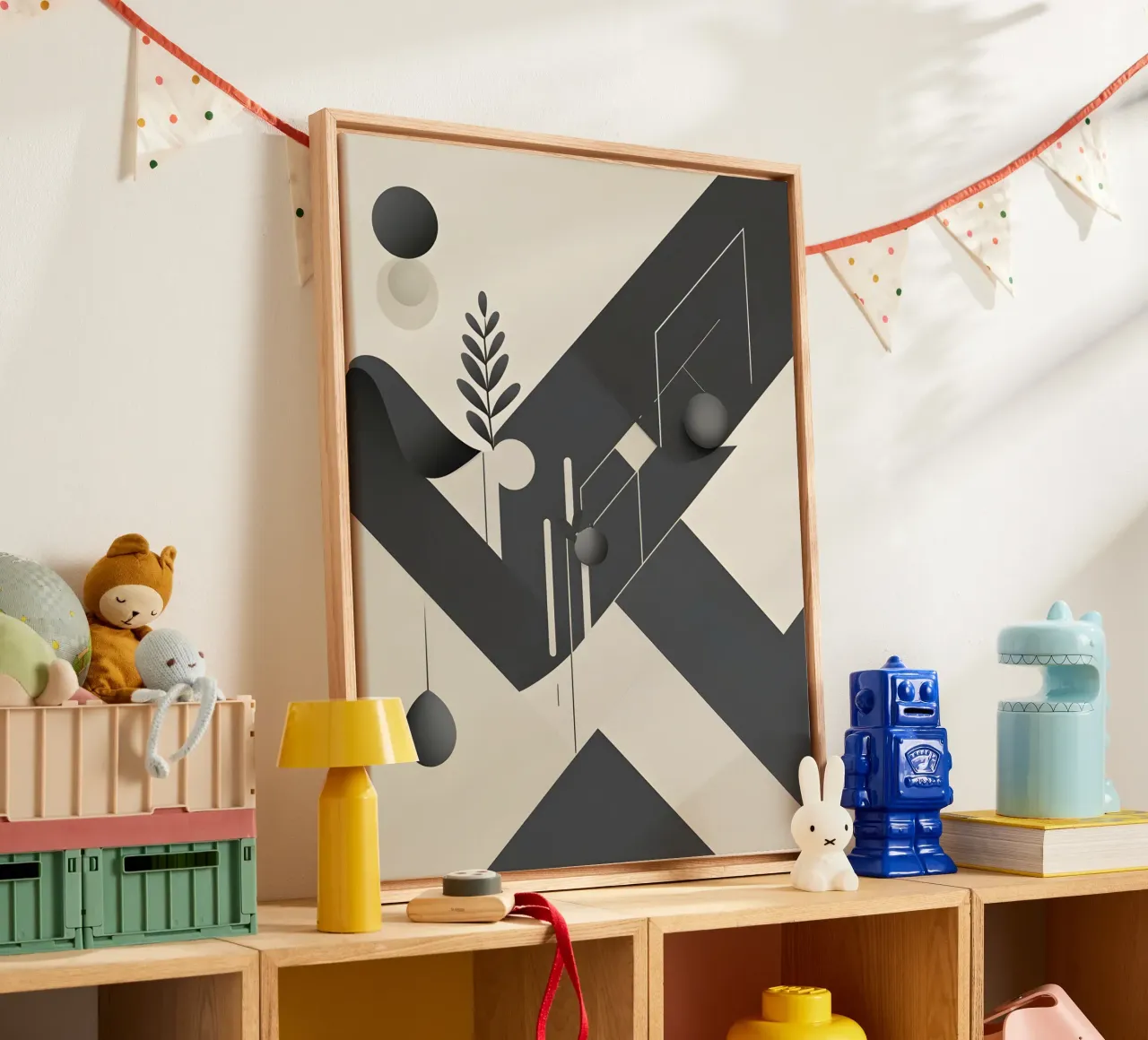Monochrome Elegance canvas with Floater frame by The Green Room