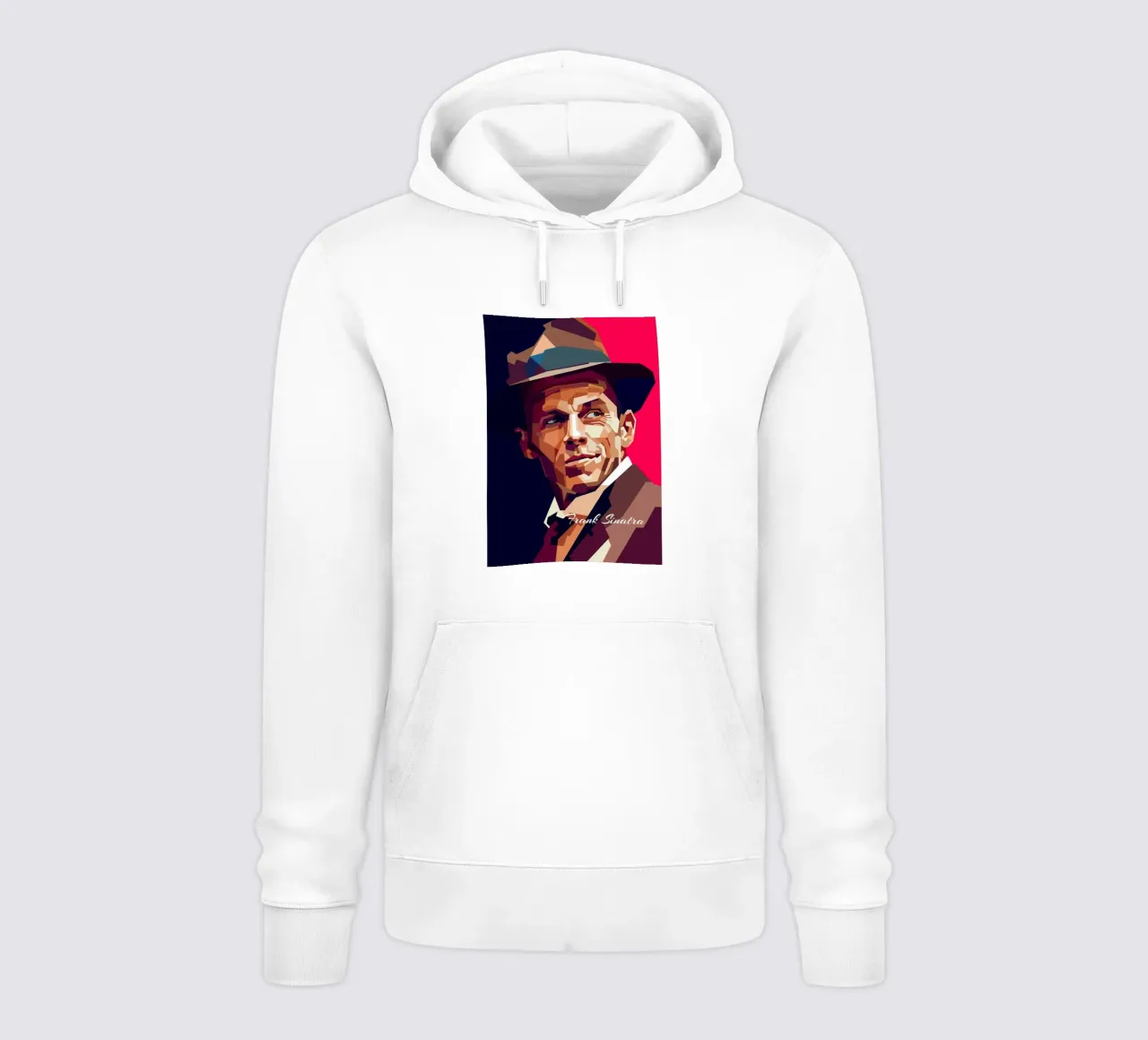 Frank Sinatra, cantante pop classico, ritratto retrò felpa con cappuccio da Artkreator