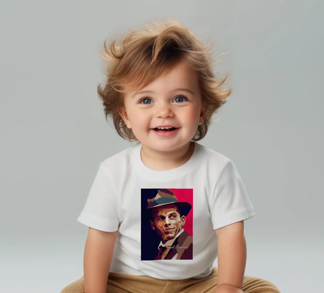 Frank Sinatra, cantante pop classico, ritratto retrò maglietta neonato da Artkreator