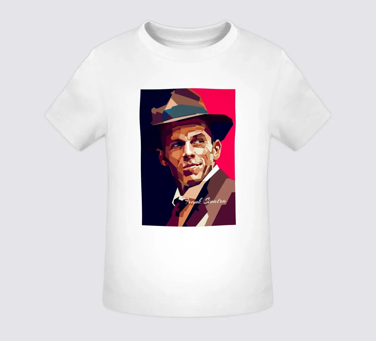 Frank Sinatra, cantante pop classico, ritratto retrò maglietta neonato da Artkreator