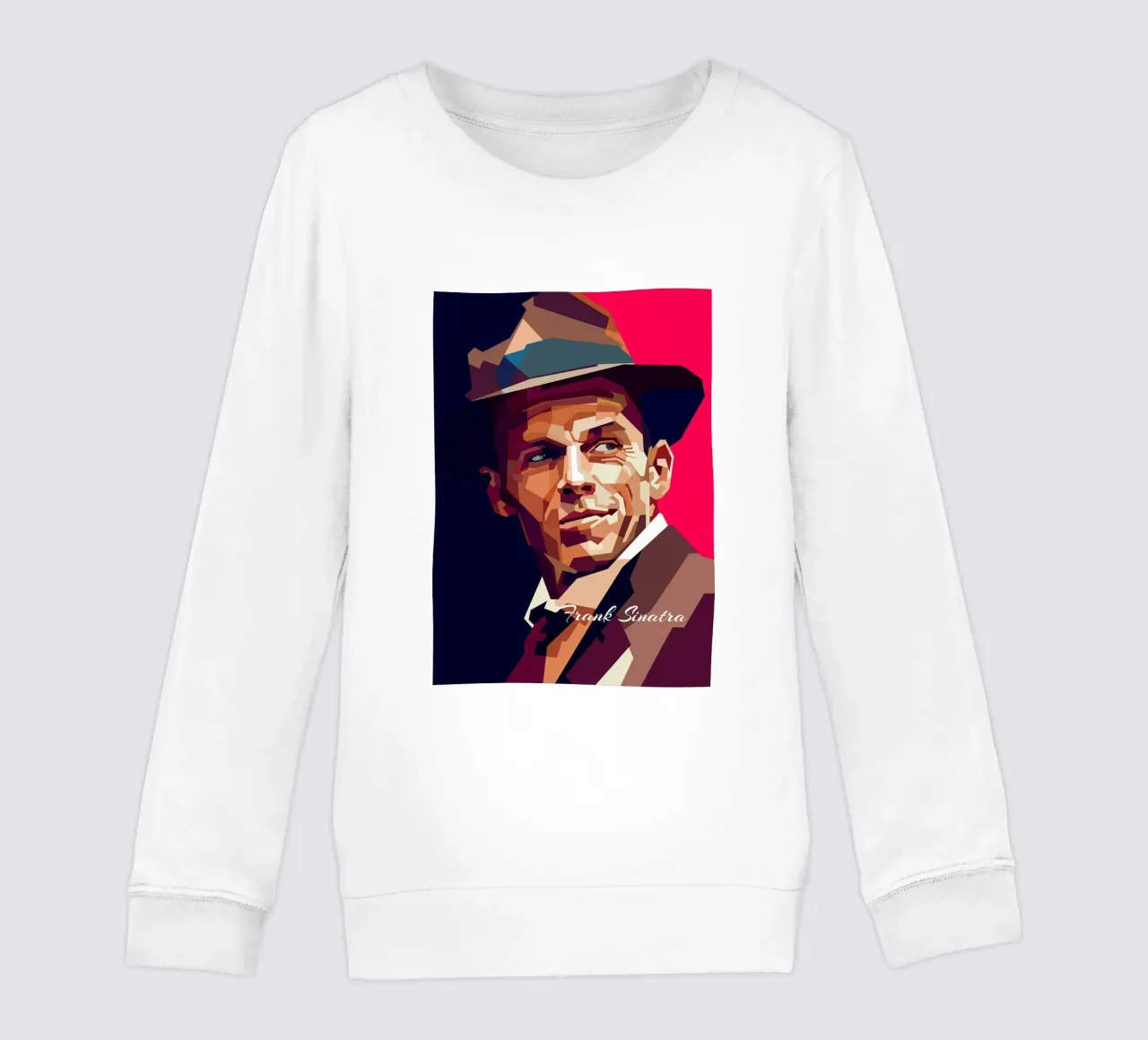 Frank Sinatra, cantante pop classico, ritratto retrò felpa bambino da Artkreator