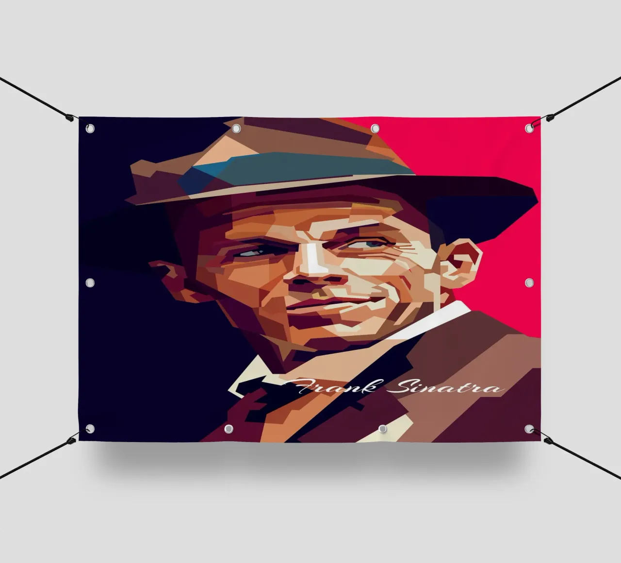 Frank Sinatra, cantante pop classico, ritratto retrò telo in pvc da Artkreator