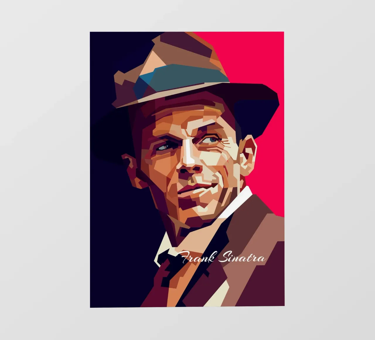 Frank Sinatra, cantante pop classico, ritratto retrò telo in pvc da Artkreator