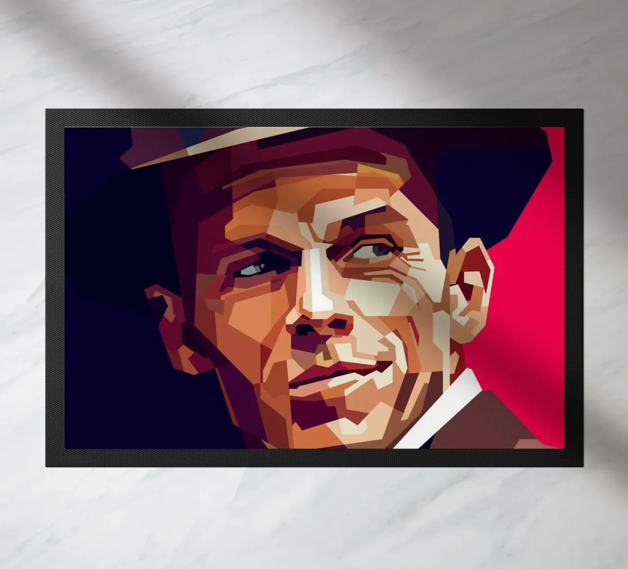 Frank Sinatra, cantante pop classico, ritratto retrò zerbino da Artkreator