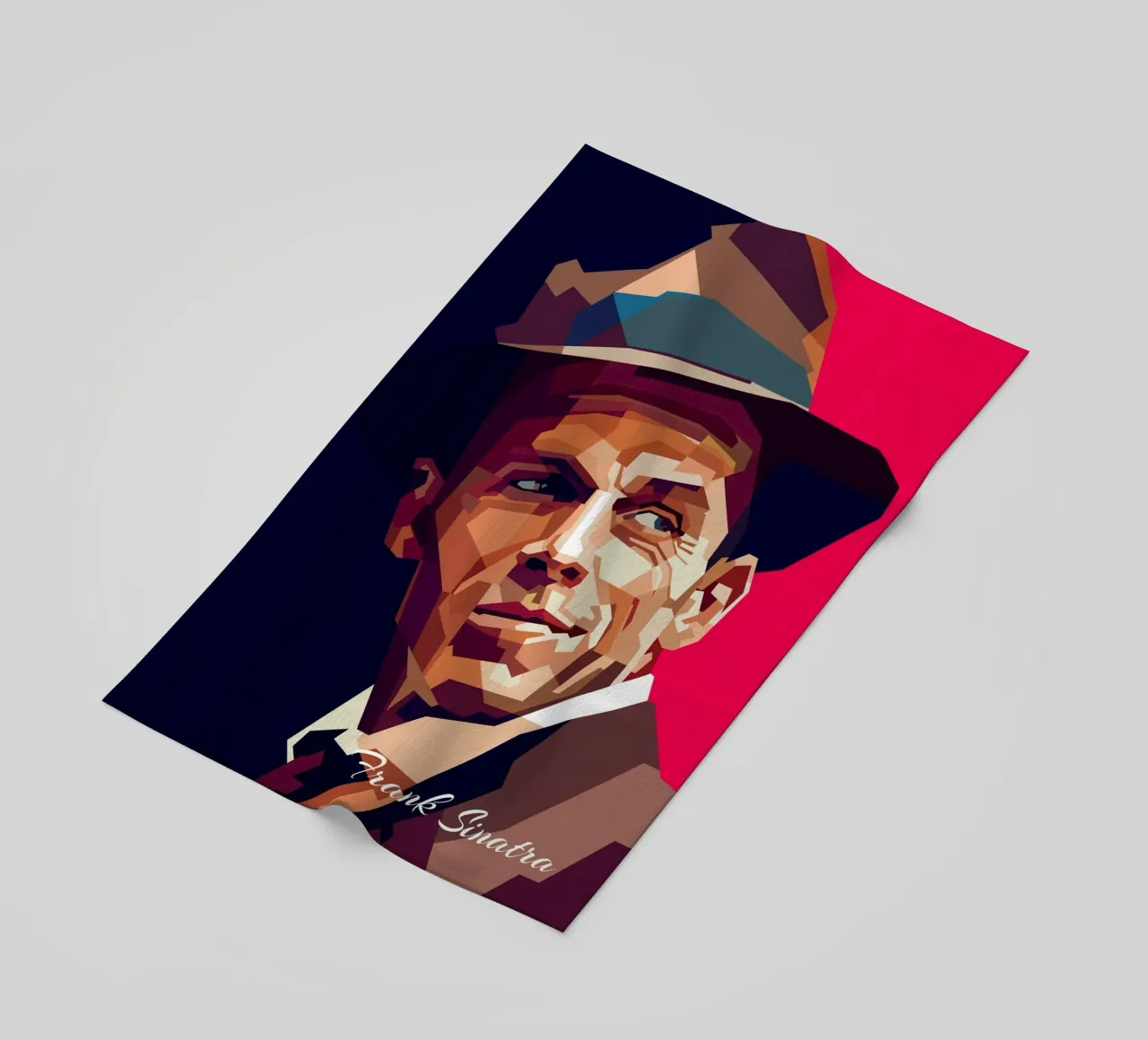 Frank Sinatra, cantante pop classico, ritratto retrò telo mare da Artkreator