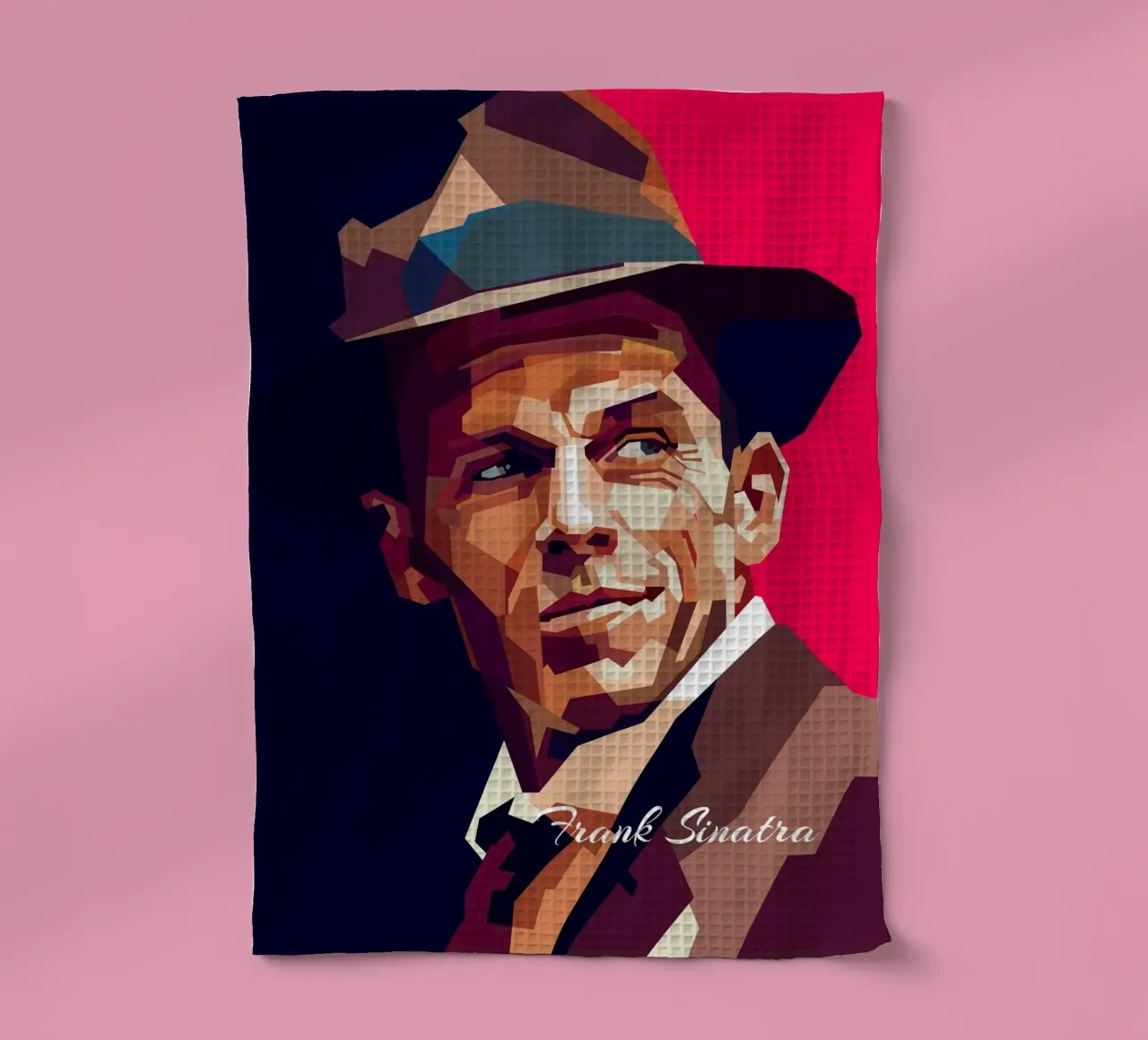 Frank Sinatra, cantante pop classico, ritratto retrò canovaccio da cucina da Artkreator
