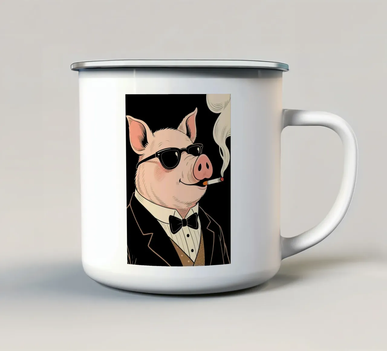 pig boss tazza in smalto da knowledge