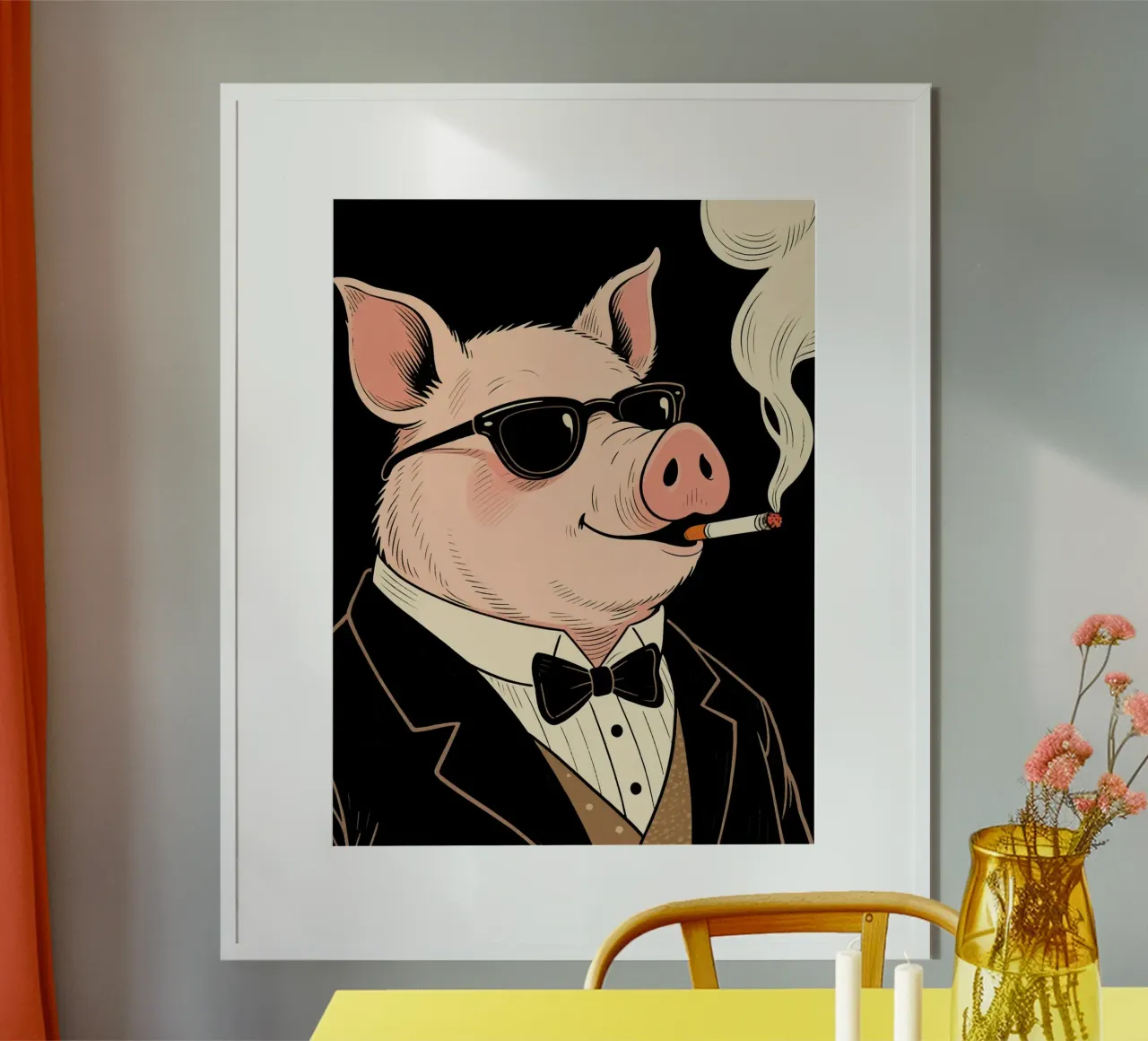 pig boss poster con telaio in plastica da knowledge